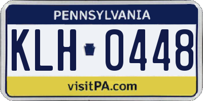 PA license plate KLH0448
