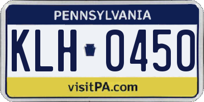 PA license plate KLH0450