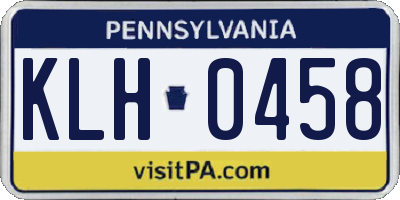 PA license plate KLH0458