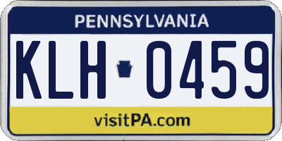 PA license plate KLH0459