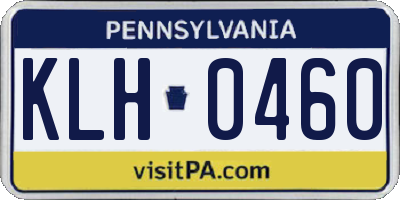PA license plate KLH0460