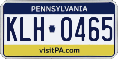 PA license plate KLH0465