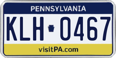 PA license plate KLH0467
