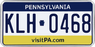 PA license plate KLH0468