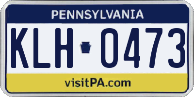 PA license plate KLH0473