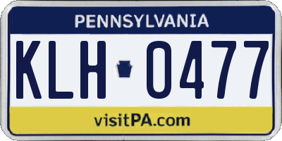 PA license plate KLH0477