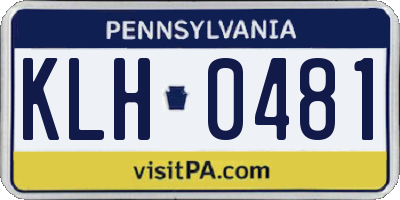 PA license plate KLH0481