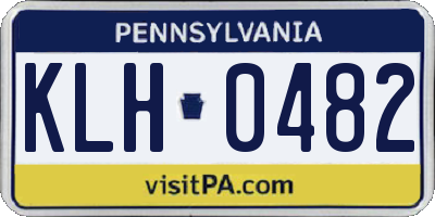 PA license plate KLH0482