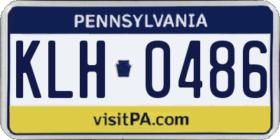 PA license plate KLH0486
