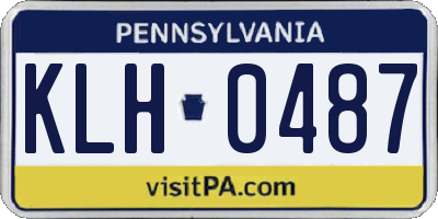 PA license plate KLH0487
