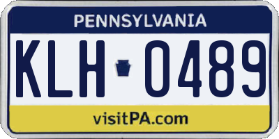 PA license plate KLH0489