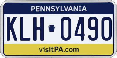 PA license plate KLH0490