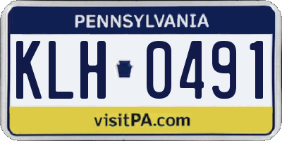 PA license plate KLH0491