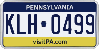 PA license plate KLH0499