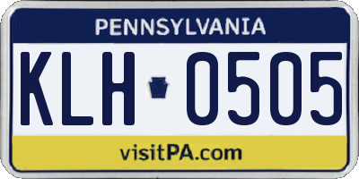 PA license plate KLH0505
