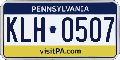 PA license plate KLH0507