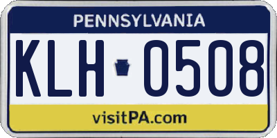 PA license plate KLH0508