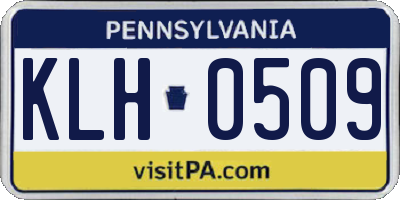 PA license plate KLH0509