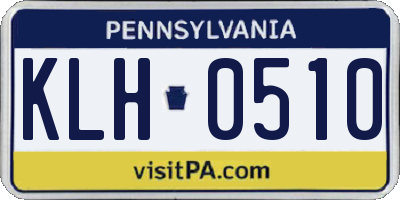 PA license plate KLH0510