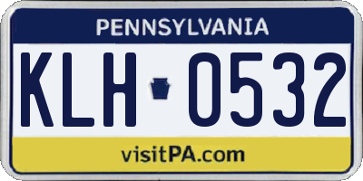 PA license plate KLH0532