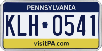 PA license plate KLH0541