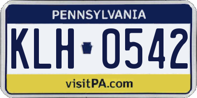 PA license plate KLH0542