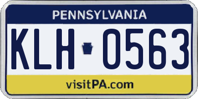 PA license plate KLH0563