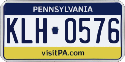 PA license plate KLH0576