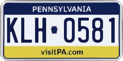 PA license plate KLH0581