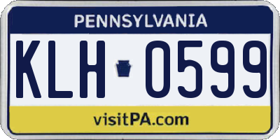 PA license plate KLH0599