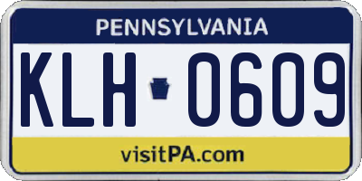 PA license plate KLH0609