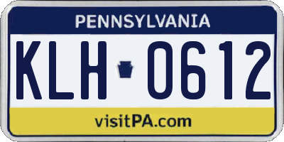 PA license plate KLH0612