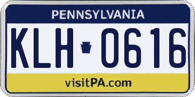 PA license plate KLH0616