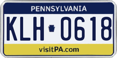PA license plate KLH0618