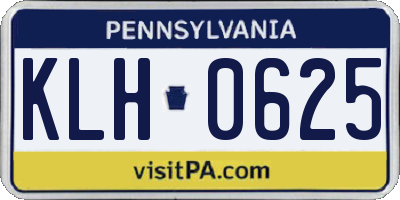 PA license plate KLH0625