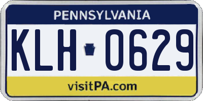 PA license plate KLH0629