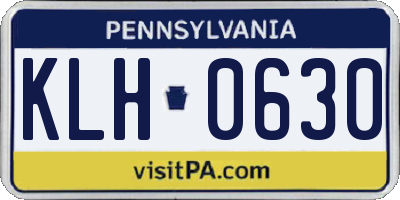 PA license plate KLH0630