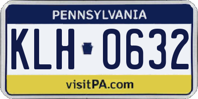 PA license plate KLH0632
