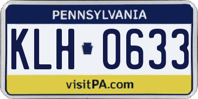 PA license plate KLH0633