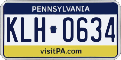 PA license plate KLH0634