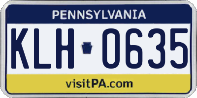 PA license plate KLH0635
