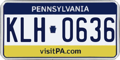 PA license plate KLH0636