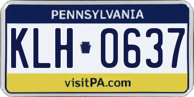 PA license plate KLH0637