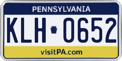 PA license plate KLH0652