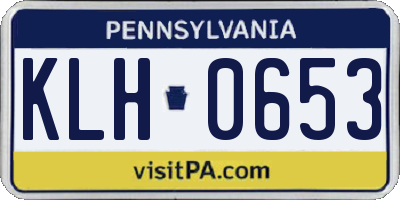 PA license plate KLH0653