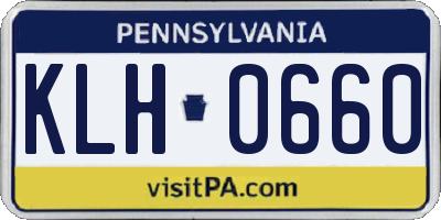 PA license plate KLH0660