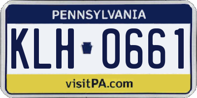 PA license plate KLH0661
