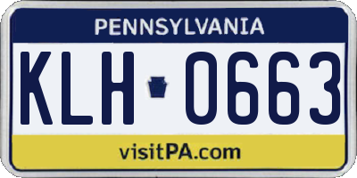 PA license plate KLH0663