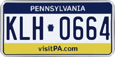 PA license plate KLH0664
