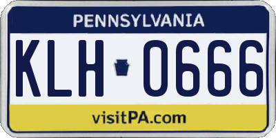 PA license plate KLH0666